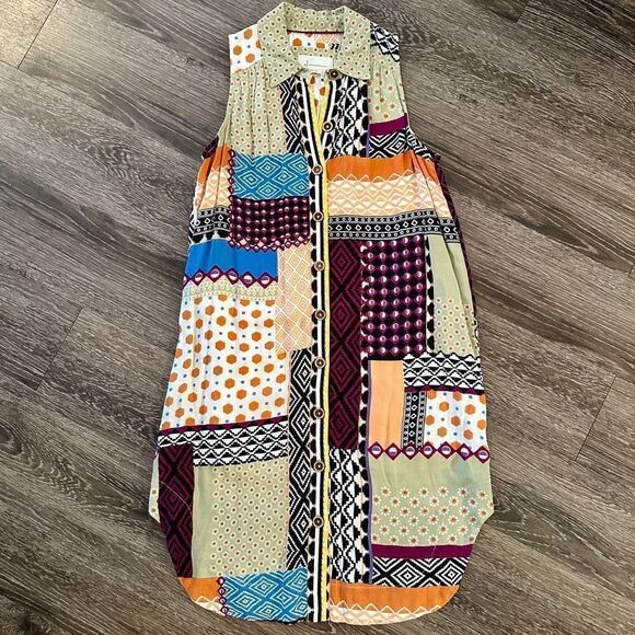 Anthropologie Everyway Patchwork Shirt Dress - Picture 1 of 6